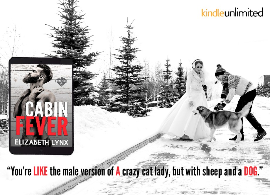 Wedding couple with a dog in winter